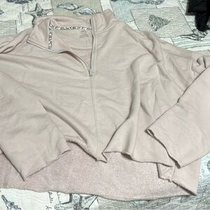 Aerie Light Pink Quarter-Zip Sweatshirt